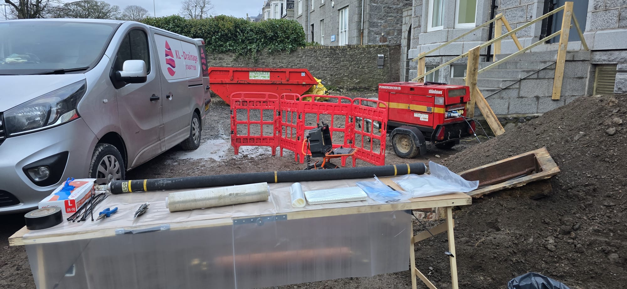 Resin worked into the lining material before wrapping